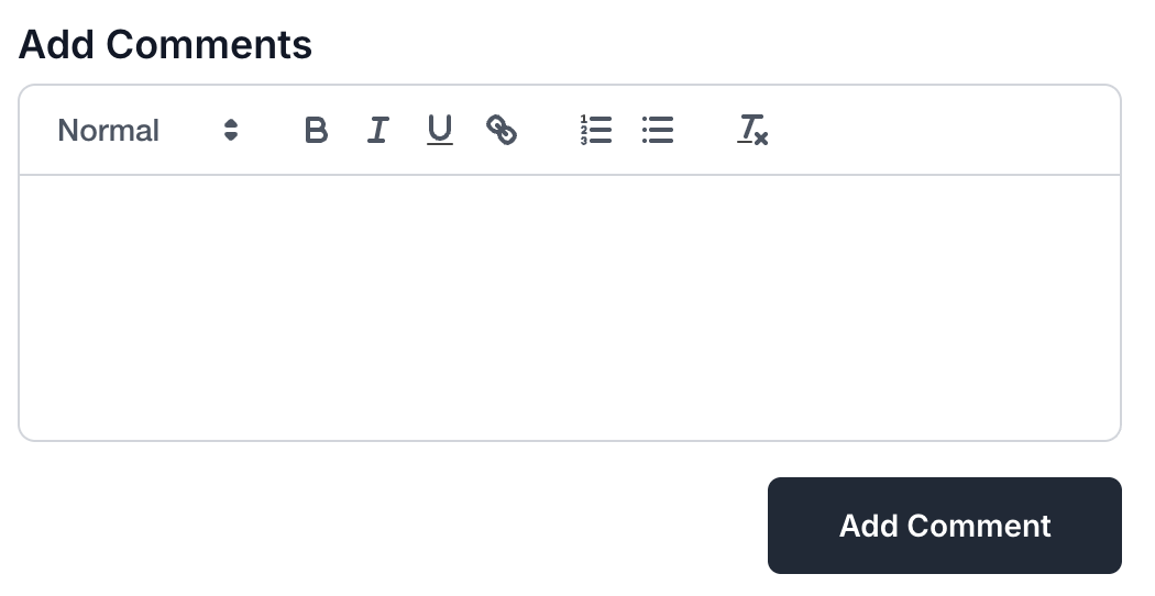 Add Comments — notes that don't need to be a task