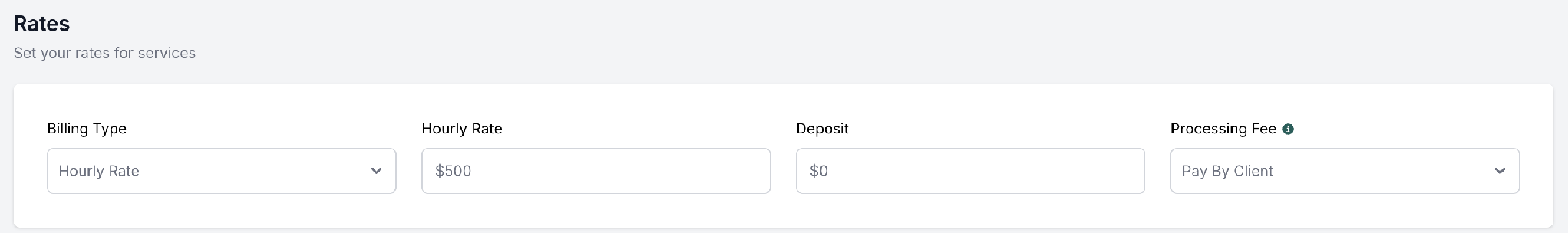 Hourly Rate settings