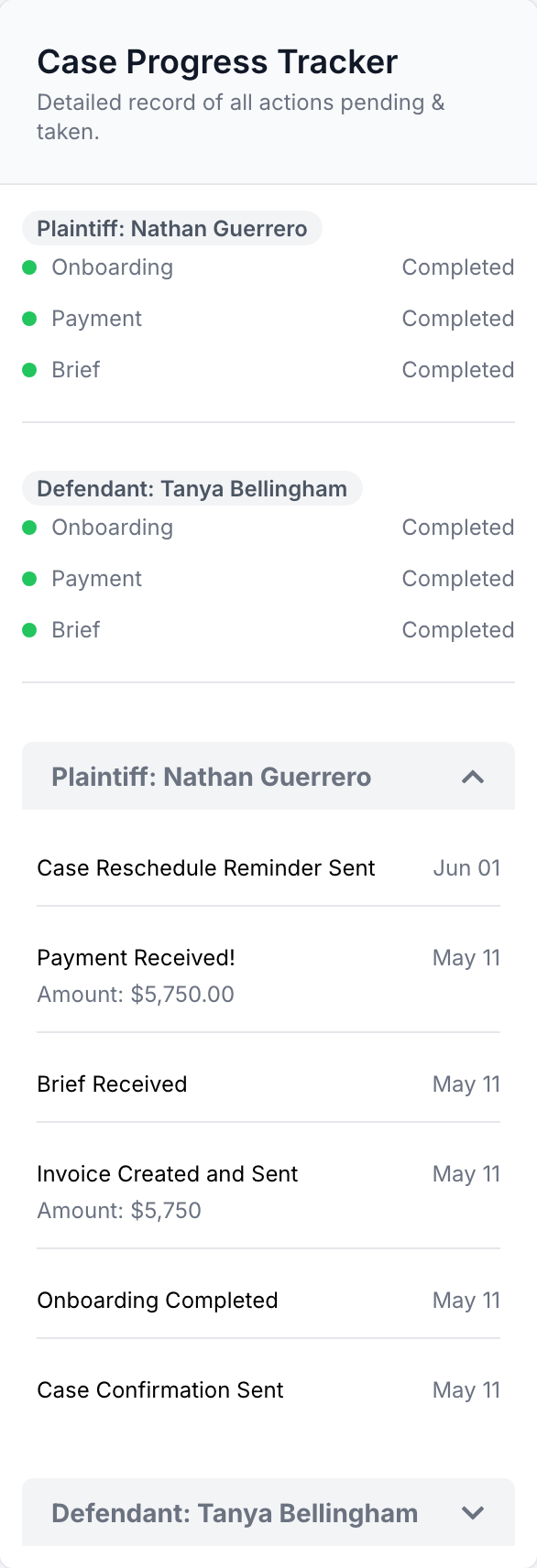 Case Progress Tracker